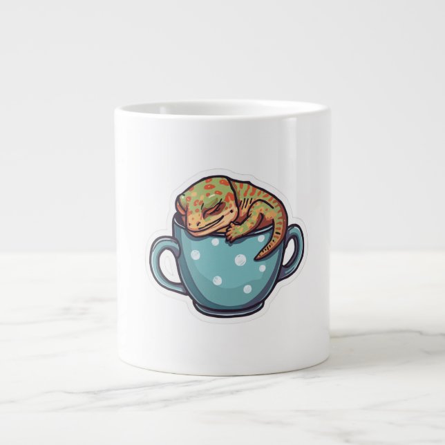 Caneca De Café Grande Lagarto dormindo (Frente)