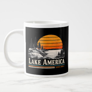 Caneca De Café Grande Lago América 2026 Vintage