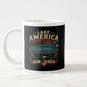 Caneca De Café Grande Lago América EUA Anteriormente Patriótico Divertid