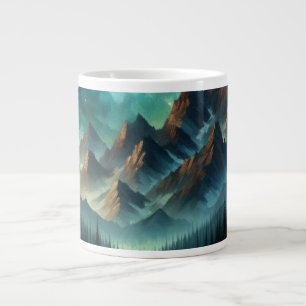 Caneca De Café Grande Lago de montanha/cabine sob as estrelas