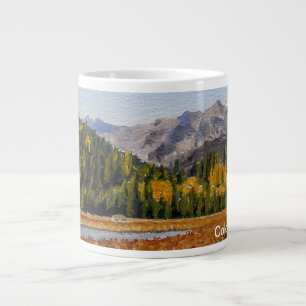 Caneca De Café Grande Lago de Montanha Cênica no Parque Estes