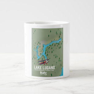 Caneca De Café Grande Lago Lugano Itália - poster de viagens Suiça