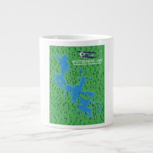 Caneca De Café Grande Lago Moosehead, mapa do condado de Piscataquis Gia