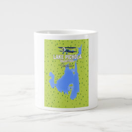 Caneca De Café Grande lago Pichola, Índia mapa de pôster de viagem.