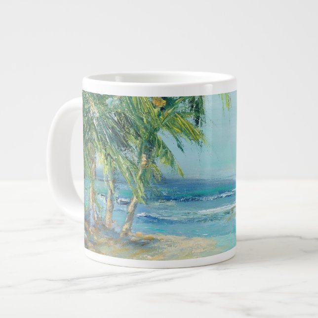 Caneca De Café Grande Lagoa Costeira Azul (Frente Esquerda)