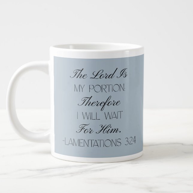 Caneca De Café Grande Lamentations 3:24 Hope Bible Verse Mug  (Esquerda)