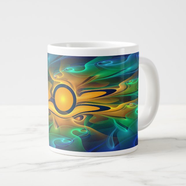 Caneca De Café Grande 'Lâmpada Abstrato 163' (Frente Esquerda)