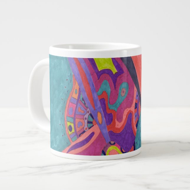 Caneca De Café Grande Lâmpadas de aranha, abstrato (Frente Esquerda)