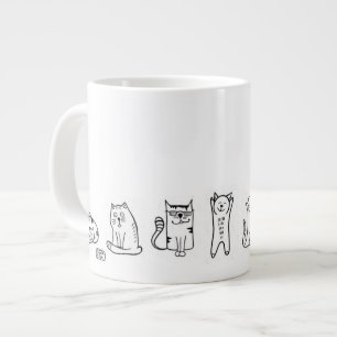 Caneca De Café Grande Lâmpadas - Gatinho Legal