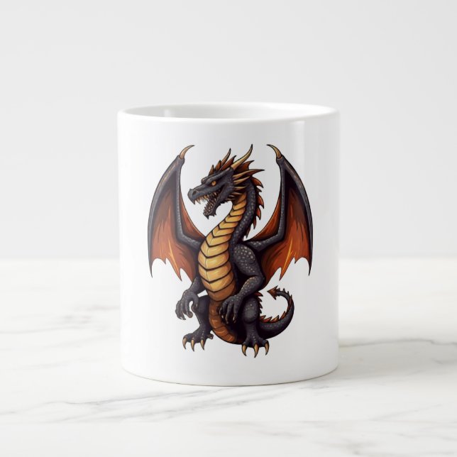 Caneca De Café Grande Lança a Besta - Teto do Dragão Mortal (Frente)