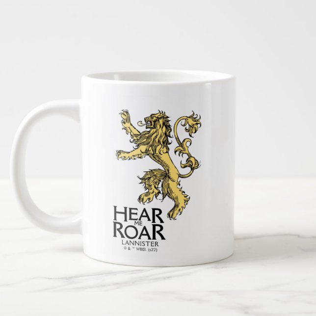 Caneca De Café Grande Lannister Sigil - Ouça-me Roar (Esquerda)