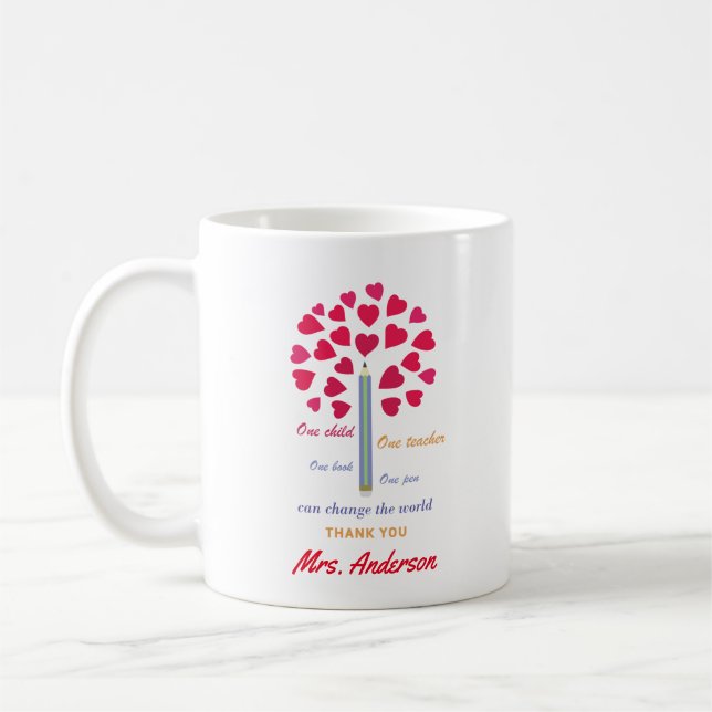Caneca De Café Grande Lápis/Apreciação do Professor (Esquerda)