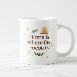 Caneca De Café Grande Lar é Onde Está o Cacau | Natal Aconchegante