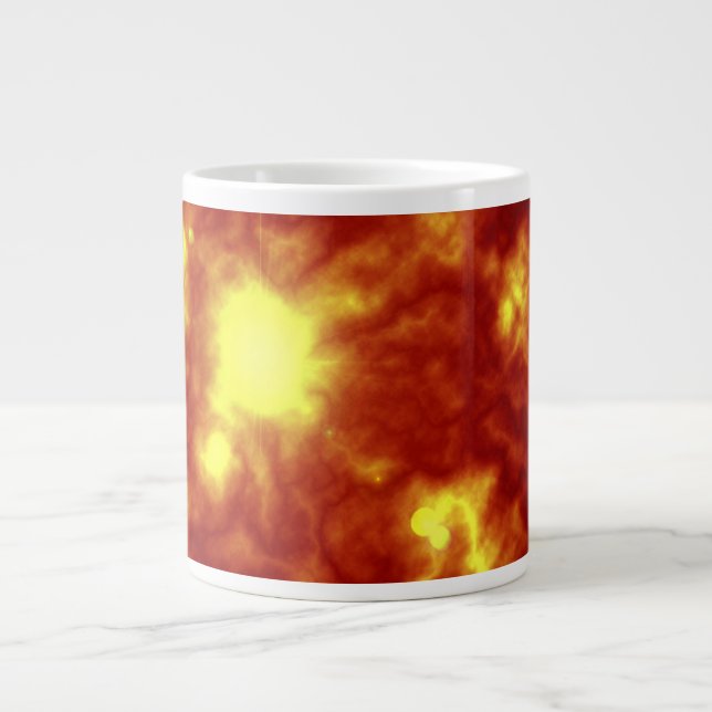 Caneca De Café Grande Laranja e Amarelo (Frente)