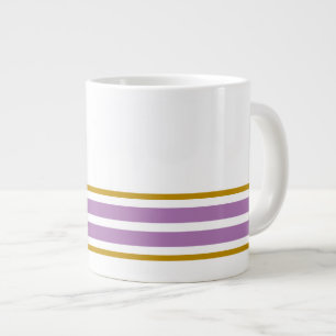 Caneca De Café Grande Lavanda Branca Divertida Faixas de Corrida de Bord