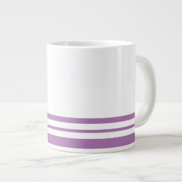 Caneca De Café Grande Lavanda desportiva com faixas de fundo brancas