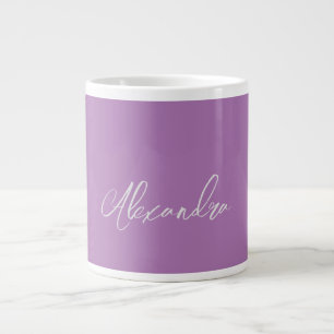 Caneca De Café Grande Lavanda Simples Manuscrita Mínima