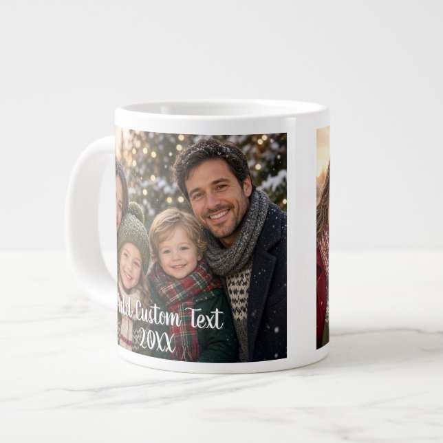 Caneca De Café Grande Layout de Foto Completo com um Texto de Rótulo Bra (Frente Esquerda)