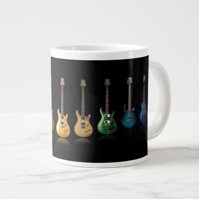 Caneca De Café Grande Leão Colorido de Violão Mug (Frente Esquerda)