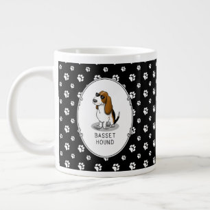 Caneca De Café Grande Legal cão de caça e óculos de sol (tricolor 1)