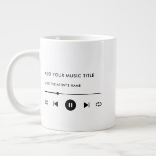 Caneca De Café Grande Leitor de Música Artista e Título de Música Person