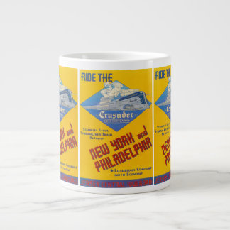 Caneca De Café Grande Leitura do comboio cruzado ferroviário Jumbo Mug 1