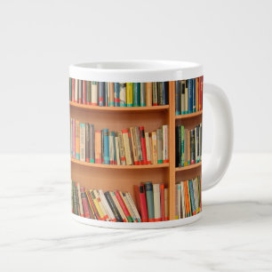 Caneca De Café Grande Leitura do worm da biblioteca de livros da estante