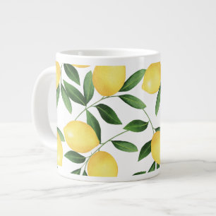 CANECA DE CAFÉ GRANDE LEMÕES DE COR DE ÁGUA