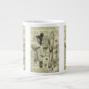 Caneca De Café Grande Leonardo da Vinci Vintage Anatomia Humana Laringe