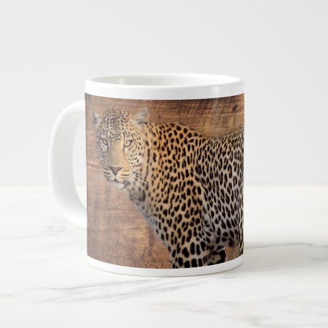 Caneca De Café Grande Leopardo (Frente Esquerda)