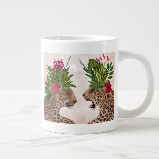 Caneca De Café Grande Leopardos Hot House | Par A (Direita)