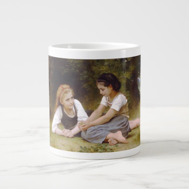 Caneca De Café Grande Les Noisettes: Jovens Meninas Colhendo Avelãs (Frente)