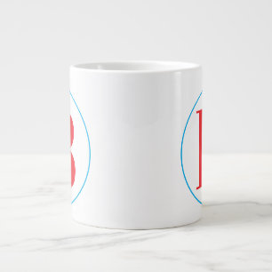 Caneca De Café Grande Letra inicial com na moda de círculo