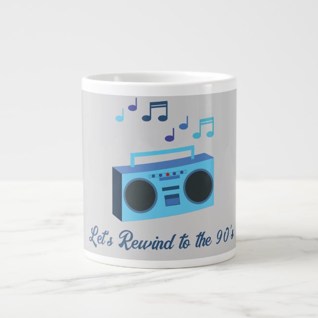 Caneca De Café Grande Let's rewind to the 90's (Frente)