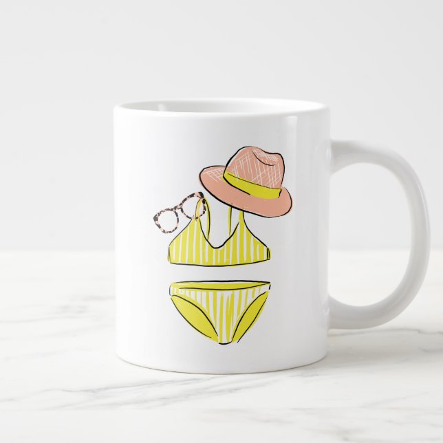 Caneca De Café Grande Levante o Sol - maiô amarelo (Direita)