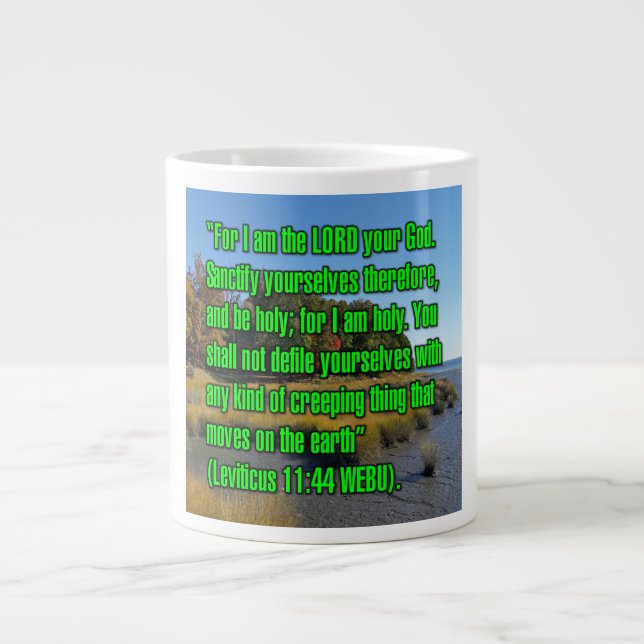 Caneca De Café Grande Levítico 11:44 WEBU Mug (Frente)