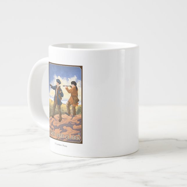 Caneca De Café Grande Lewis e Clark Explorando o Oeste (Frente Esquerda)
