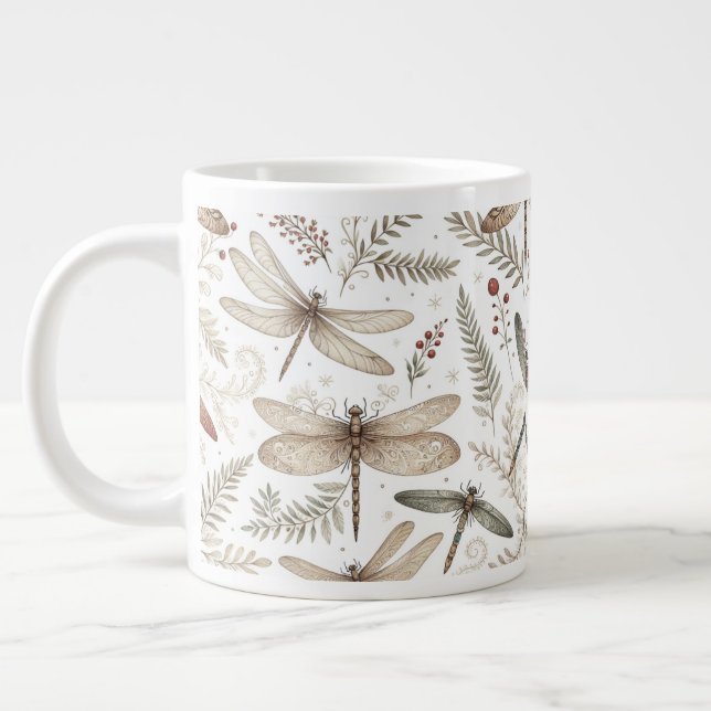 Caneca De Café Grande Libélulas Espírito de Feriado (Esquerda)