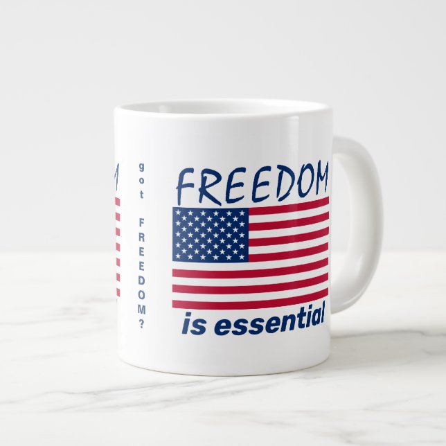Caneca De Café Grande Liberdade é essencial Mug (Frente Esquerda)