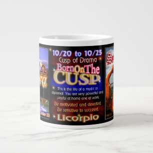 Caneca De Café Grande Licorpio - Libra Scorpio zodiac Cusp de Valxart