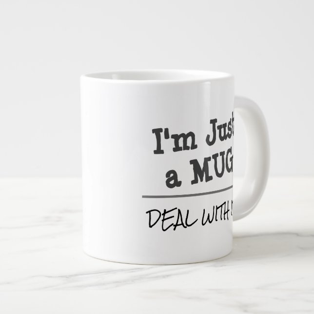 Caneca De Café Grande Lidar Com Uma Cotação Personalizada Engraçada (Frente Esquerda)