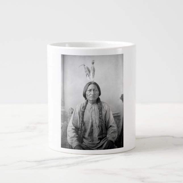 Caneca De Café Grande Líder da Lakota Sentando o Bull Índio Nativo Ameri (Frente)