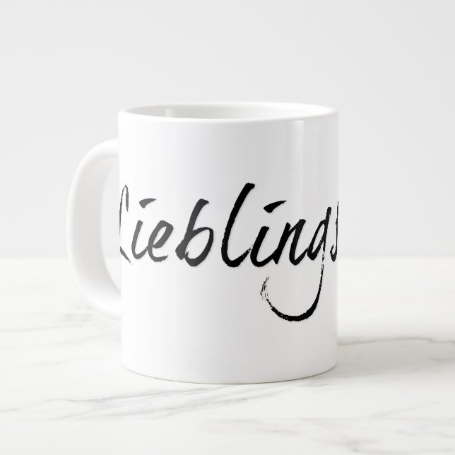 Caneca De Café Grande Lieblingspapa - Schwarzer Schriftzug 00001 (Frente Esquerda)