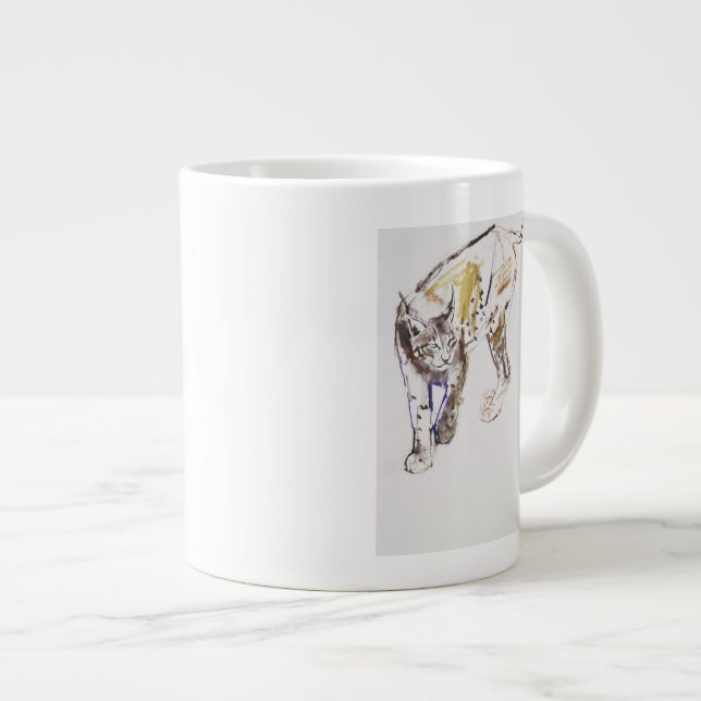 Caneca De Café Grande Lince europeu (Frente Esquerda)