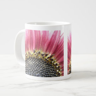 Caneca De Café Grande Linda Cama de Girassol Rosa