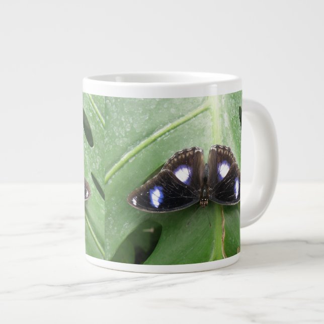 Caneca De Café Grande Linda caneca-de-borboleta azul (Frente Esquerda)