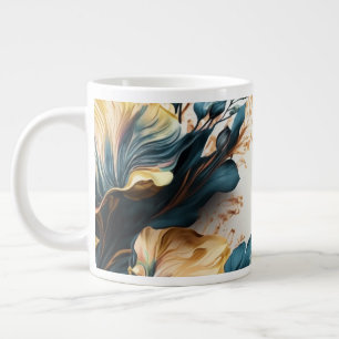 Caneca De Café Grande Linda floral em aquarela