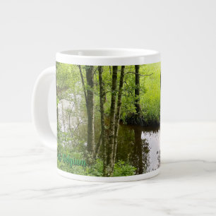 Caneca De Café Grande Linda floresta e rio belga, viagem