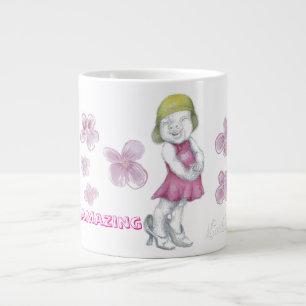 Caneca De Café Grande Linda menina brincando de vestir
