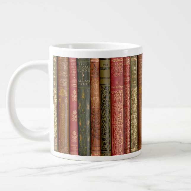 Caneca De Café Grande Lindas Espinhas De Livros (Esquerda)